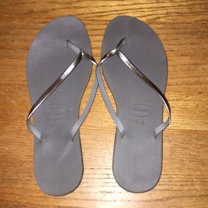 Havaianas silver flip-flops!